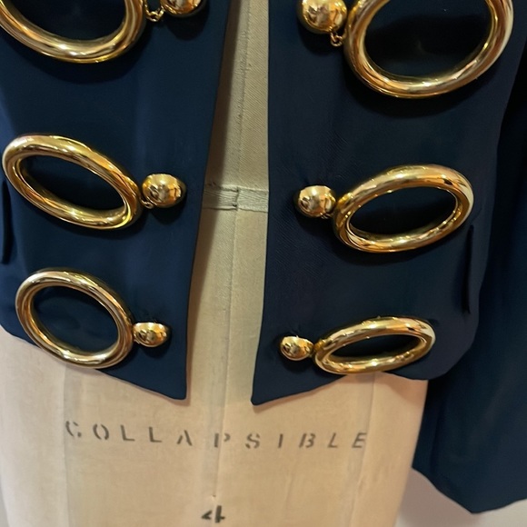 Moschino Couture Navy Jacket Gold Hardware - Picture 4 of 12